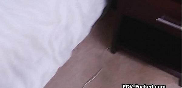  POV fucking foxy teen room mate for a discount